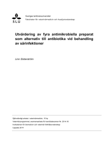 Utvärdering av fyra antimikrobiella preparat som alternativ till