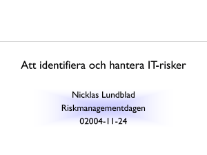 IT-risker - Nicklas Lundblad