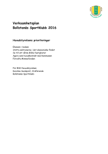 Verksamhetsplan Bollstanäs Sportklubb 2016