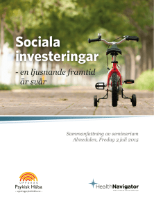 Sociala investeringar - Uppdrag Psykisk Hälsa