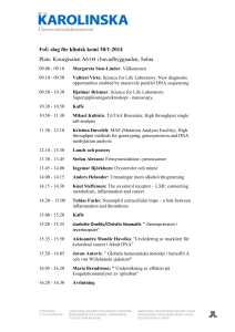 FoU-dag för klinisk kemi 30/1-2014 Plats