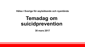 Talarstöd temadag om suicidprevention 30 mars 2017