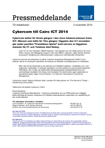Cybercom till Cairo ICT 2014