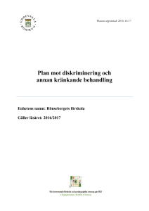 Plan mot diskriminering och annan kränkande behandling