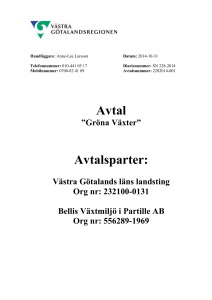 Avtal Avtalsparter - Västra Götalandsregionen