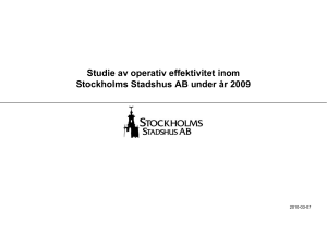 Studie av operativ effektivitet inom Stockholms Stadshus AB under
