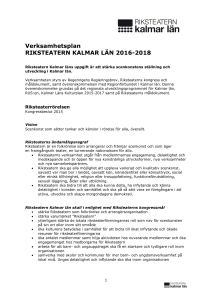 Verksamhetsplan RIKSTEATERN KALMAR LÄN 2016-2018