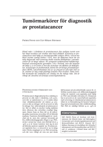 Tumörmarkörer för diagnostik av prostatacancer