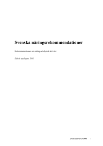Svenska näringsrekommendationer, Fjärde upplagan 2005