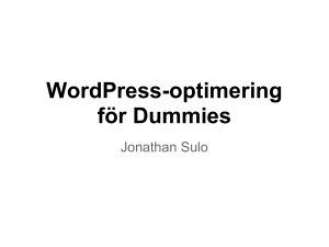 WordPress-optimering för Dummies