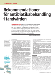 Rekommendationer för antibiotikabehandling i tandvården