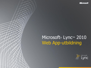 Microsoft Lync 2010 Web App Training