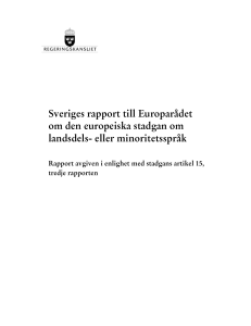 Sveriges rapport till Europarådet om den europeiska stadgan om