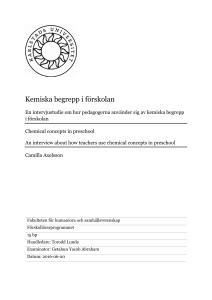 Kemiska begrepp i förskolan