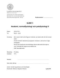 SJSE11 Anatomi, normalfysiologi och patofysiologi II