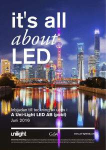 Inbjudan till teckning av units i A Uni-Light LED AB (publ