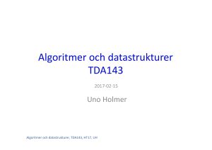 Algoritmer och datastrukturer TDA143