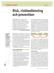 Risk, riskbedömning och prevention