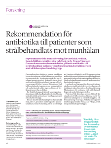 Rekommendation för antibiotika till patienter som strålbehandlats