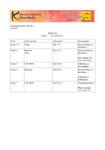 Terminsplanering i NO åk 6 VT-2015 BIOLOGI Tema 1