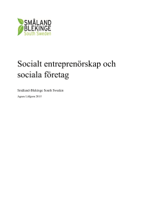 Socialt entreprenörskap och sociala företag