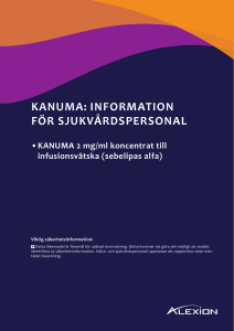 kanuma: information för sjukvårdspersonal