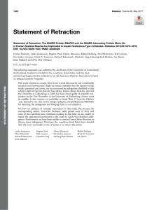 Statement of Retraction. The SNARE Protein SNAP23
