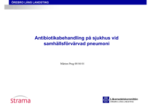 Antibiotikabehandling på sjukhus vid samhällsförvärvad pneumoni