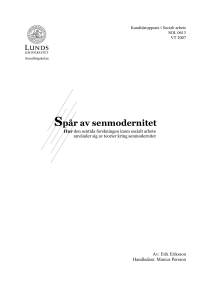 Spår av senmodernitet - Lund University Publications