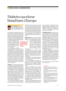 Diabetes accelerar bland barn i Europa