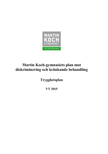 Martin Koch-gymnasiets plan mot diskriminering och kränkande