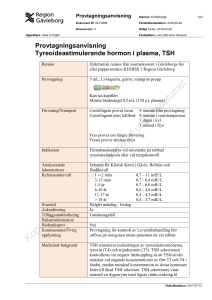 Provtagningsanvisning Tyreoideastimulerande hormon i plasma, TSH