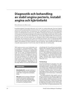 Diagnostik och behandling av stabil angina pectoris, instabil angina