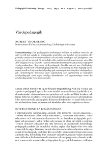 Värdepedagogik - Open Journal Systems at Lund University