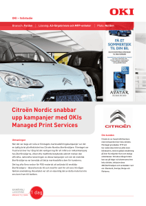 Citroën Nordic snabbar upp kampanjer med OKIs Managed Print
