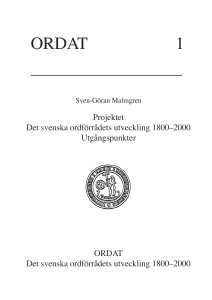 ORDAT 1 - Forskning - Göteborgs universitet