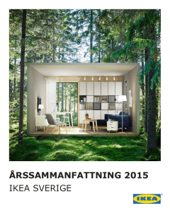ÅRSSAMMANFATTNING 2015 IKEA SVERIGE