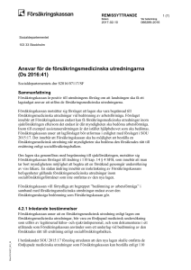 Ansvar för de försäkringsmedicinska utredningarna (Ds 2016:41)