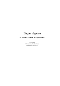 Linjär algebra - MAI - Linköpings universitet