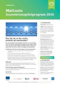 MatLusts Innovationspilotprogram 2016 Seminarieprogrammets
