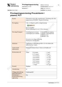 Provtagningsanvisning Procalcitonin i plasma, PCT