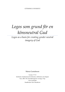 Logos som grund för en könsneutral Gud - GUPEA