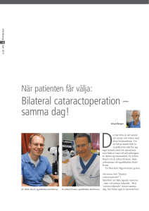 Bilateral cataractoperation – samma dag!