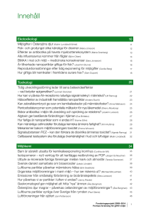 Formas forskning Giftfri miljö innehåll 7 Forskningsprojekt 2008
