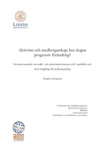 Aktivism och medborgarskap - Lund University Publications