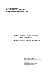 Undersköterskans patientundervisning inom diabetesvård