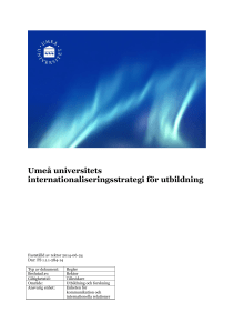 Umeå universitets internationaliseringsstrategi för utbildning