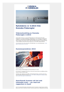 Nyhetsbrev nr 3:2015 från Svenska Fiskeregler