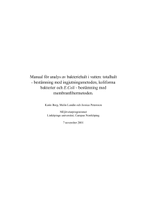 Manual för analys av bakteriehalt i vatten: totalhalt