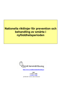 Nationella riktlinjer för prevention och behandling av smärta i